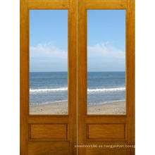Venta caliente interior sólido puerta de madera con vidrio